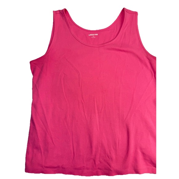 Lands' End Tops - Lands End Womens Tank Top Large Pink Sleeveless Scoop Neck Cotton Blend